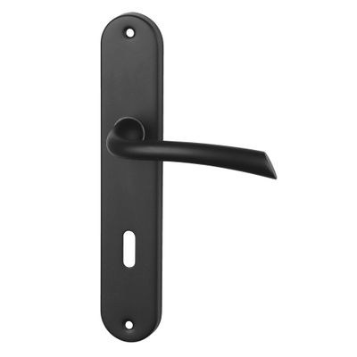 Poignées de porte sur plaques à clé Pop noir mat ALPERTEC