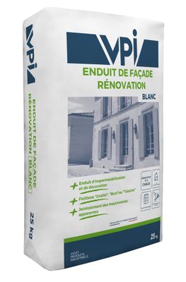 Enduit de façade rénovation blanc 25 KG VPI