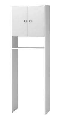 Colonne WC 2 portes mélaminé blanc H200xL63xP30cm - BCD