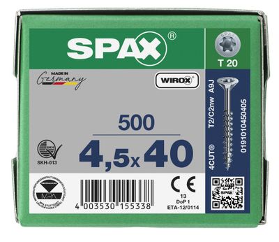 Vis tête fraisée T-star 4,5 x 40 mm 500 SPAX