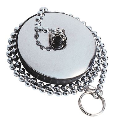 Bouchon pour évier Ø57 mm avec enjoliveur et chainette - WIRQUIN