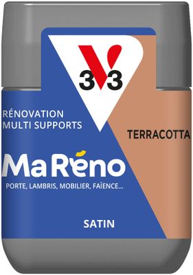 Peinture de rénovation multi- V33supports MaRéno terracotta finition satinée 75 mL - V33