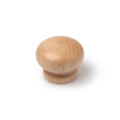 Bouton de meuble rond bois hêtre verni diamètre 40 mm REI