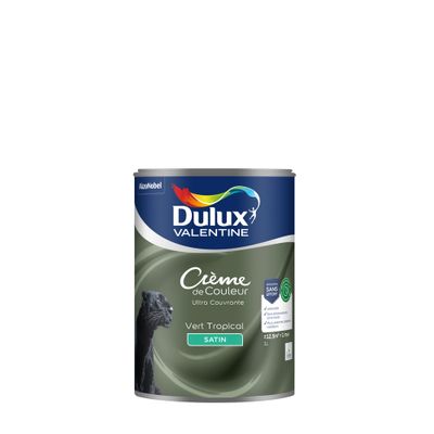 Peinture crème de couleur Vert Tropical satin 1L - DULUX VALENTINE