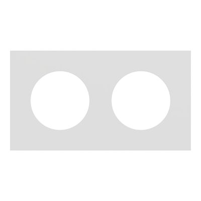 Plaque de finition 2 postes Odace 2025 Métal effet céramique blanc / blanc - SCHNEIDER ELECTRIC