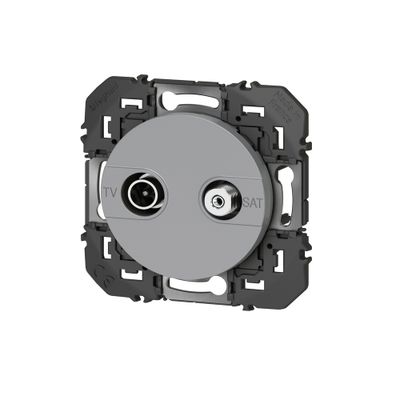 Prise TV et satellite étoile blindée encastrable Aluminium - Dooxie LEGRAND