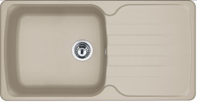 Evier de cuisine fragranit beige café 97x50 cm 1 bac 1 egouttoir Azur - FRANKE