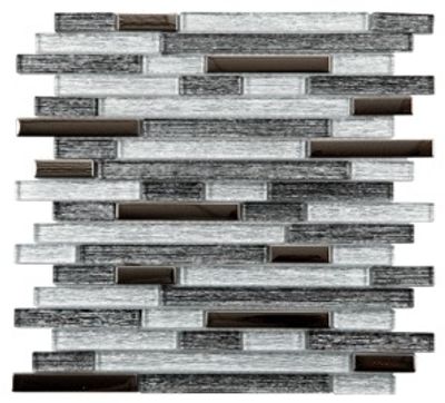 Mosaïque mural intérieur barrette camaïeu gris LUC 30 x 30 cm vendu à l'unité SAS MAT INTER