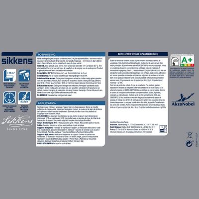 Peinture murs et plafonds acrylique blanc mat 10 L - SIKKENS
