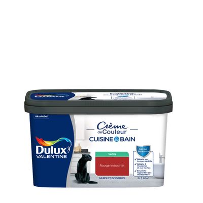 Peinture Crème de Couleur Cuisine et Bain Satin Rouge Industriel 2 L - DULUX VALENTINE