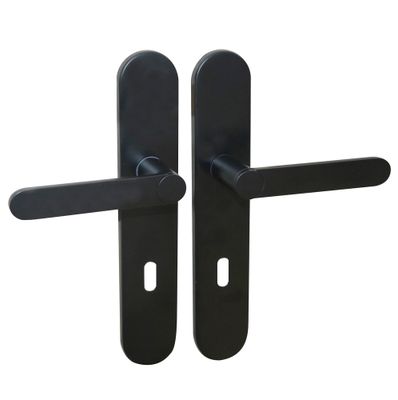 Poignées de porte sur plaques à clé sans perçage Meudon K noir mat LINEA BERTOMANI