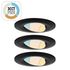 Spots LED encastrables salle de bain IP65 et BBC orientables whiteswitch Noir par 3 - Calla PAULMANN