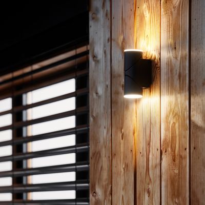Applique extérieur LED 2 têtes orientables Polaris noir IP54 1300 lumens blanc neutre - COREP