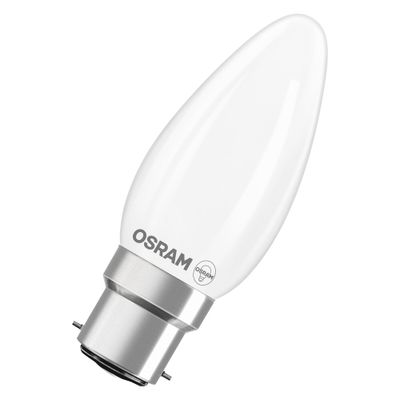 Ampoule LED B22 dépolie flamme 4 W = 470 lumens blanc chaud - OSRAM
