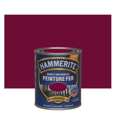 Peinture fer extérieur direct sur rouille finition lisse rouge basque 0,75 L - HAMMERITE