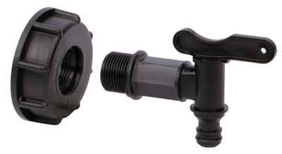 Kit adaptateur en plastique pour cuve de 1000L avec robinet plastique - BOUTTE