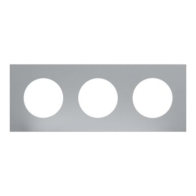 Plaque de finition 3 postes Odace 2025 Métal effet titane / blanc - SCHNEIDER ELECTRIC