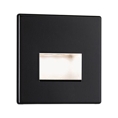 Spot LED encastrable mural carré noir - PAULMANN
