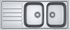 Evier de cuisine inox gris 116x50 cm 2 bacs 1 egouttoir - FRANKE