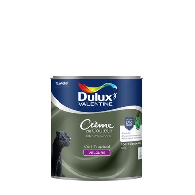Peinture crème de couleur Vert Tropical velours 0,5L - DULUX VALENTINE