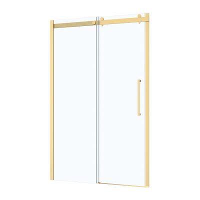Porte de douche coulissante 120x200 cm profilé or verre transparent 6 mm Rolling - AURLANE