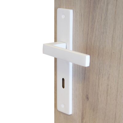 Poignées de porte sur plaques à clé Joffrin blanc mat LINEA BERTOMANI
