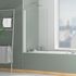 Pare-baignoire rabattable 120x70 cm profilé blanc verre transparent Essentiel - AURLANE