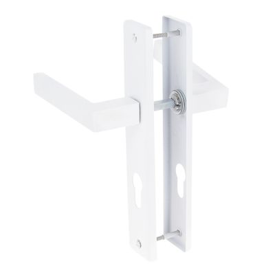 Poignées de porte sur plaque à cylindre Joffrin blanc mat LINEA BERTOMANI