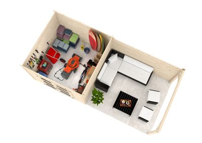 Abri de jardin bois Lya1 + Pergola Naturel 16,2m2 Livraison à domicile incluse