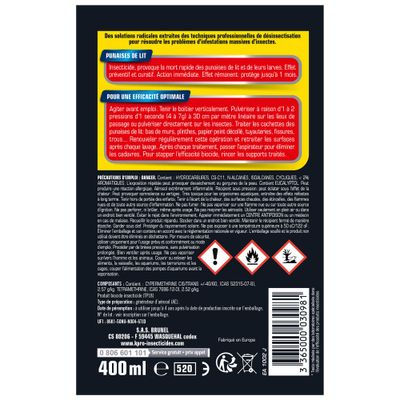 Aérosol choc punaise de lit 400 ml KAPO