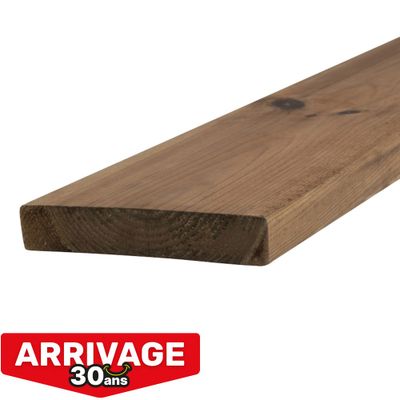 Lame de terrasse pin lisse traitée autoclave classe 4 marron - 27 x 145 x 3600 mm - HENRY TIMBER