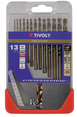 Forets à métaux HSS diamètre 1,5 à 6,5 mm par 13 TIVOLY