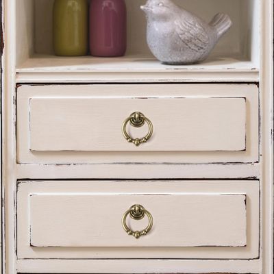 Bouton de meuble anneau vieux laiton REI