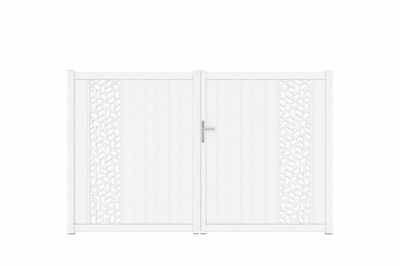 Portail battant aluminium THYEZ l.3,00 x H.1,60 m blanc JARDIMAT