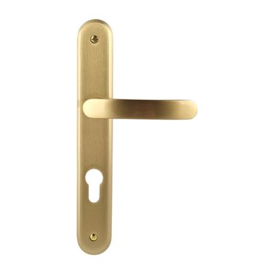 Poignées de porte sur plaques à cylindre Xeus laiton satiné ALPERTEC