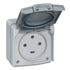 Prise électrique de puissance étanche IP55 en saillie 3 pôles 20A Gris - Plexo LEGRAND