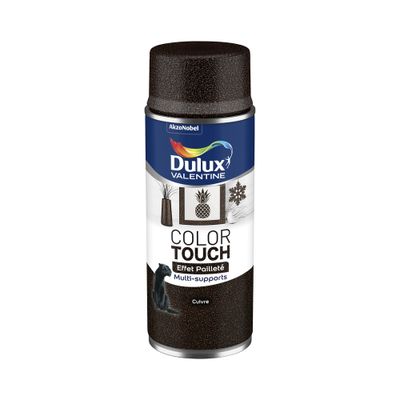 Bombe de peinture Color Touch effet pailleté cuivre 400 mL - DULUX VALENTINE