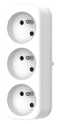 Multiprise murale 3 prises ou triplite blanc - QUARX