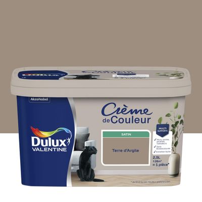 Peinture crème de couleur Terre d'Argile Satin 2,5 L - DULUX VALENTINE