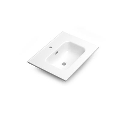Plan vasque de salle de bains New Onix L60 x H19 x P46 cm céramique blanc