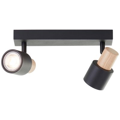 Réglette 2 spots GU10 2x10W noir - Pini BRILLIANT