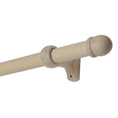Kit de tringle à rideaux en bois 2 m diam 28 mm Finition Bois brut - MOBOIS