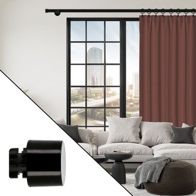 Embout déco bouchon en métal diam 20 mm Finition Noir brillant par 2 - MOBOIS