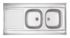 Evier de cuisine inox anti rayures gris 120x60 cm 2 bacs 1 egouttoir - FRANKE