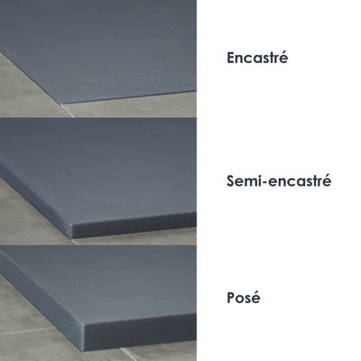 Receveur de douche 80x80 cm résine gris mat Econova - DURAVIT