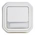 Bouton poussoir inverseur étanche IP55 lumineux + porte-étiquette encastrable Blanc - Plexo LEGRAND