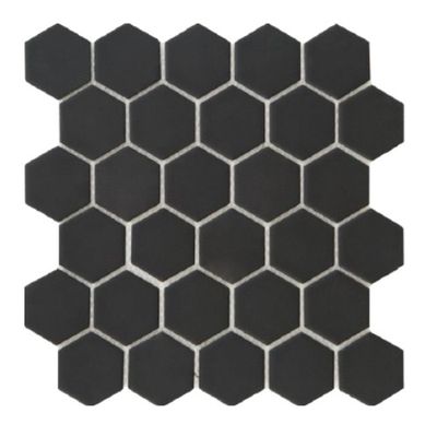 Mosaïque sol/mur intérieur hexagone noir 27 x 28 cm vendu à l'unité DISTRIMAT