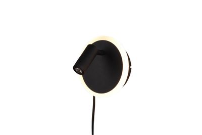 Spot LED mural orientable 5W + 2W lumière blanc chaud Noir- Jordan TRIO