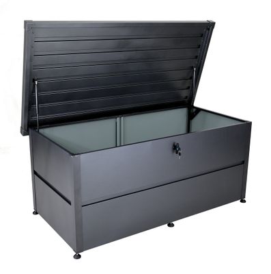 Coffre de rangement pour jardin acier anthracite 135 x 65 x 69 cm - PROLOISIRS
