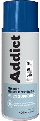 Bombe de peinture multi supports bleu brillant éco 400 mL - ADDICT